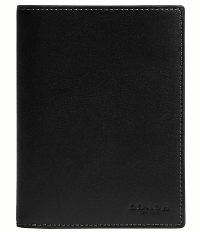 COACH Natural Grain Leather Passport Case