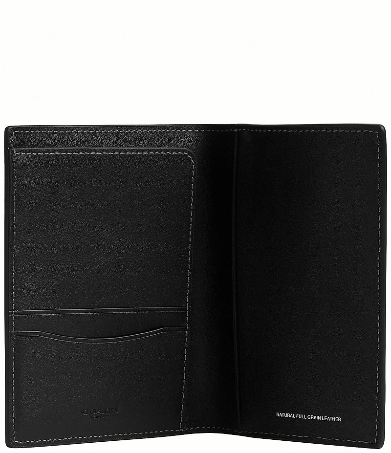 COACH Natural Grain Leather Passport Case