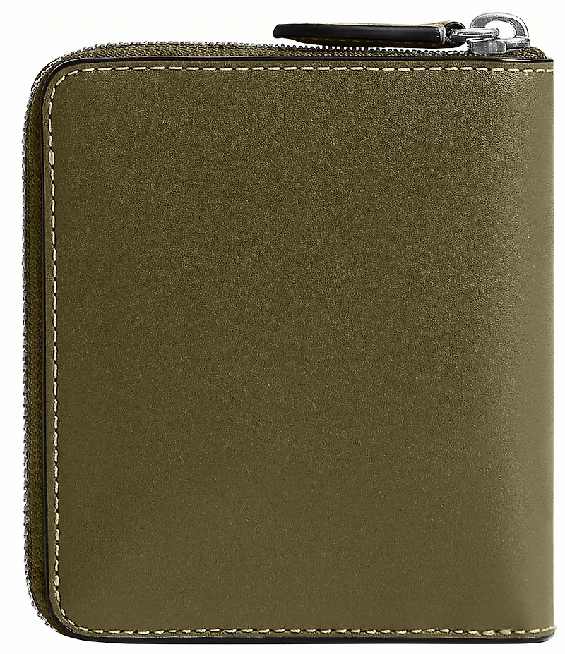 COACH Natural Grain Zip Coin Wallet