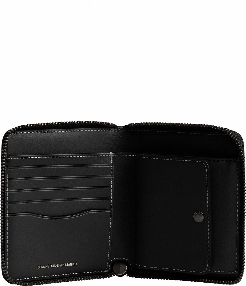 COACH Natural Grain Zip Coin Wallet