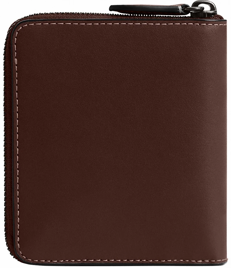 COACH Natural Grain Zip Coin Wallet