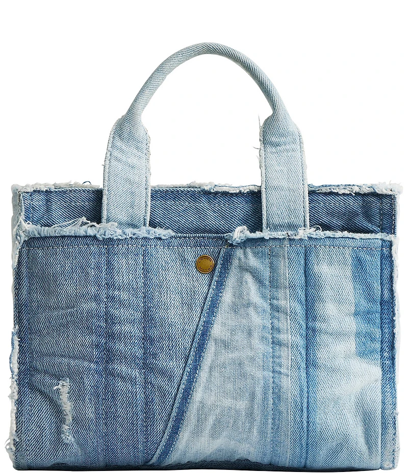 COACH Patchwork Loved Denim Cargo Tote Handle Bag 26