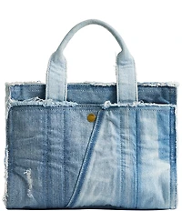 COACH Patchwork Loved Denim Cargo Tote Handle Bag 26