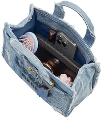 COACH Patchwork Loved Denim Cargo Tote Handle Bag 26