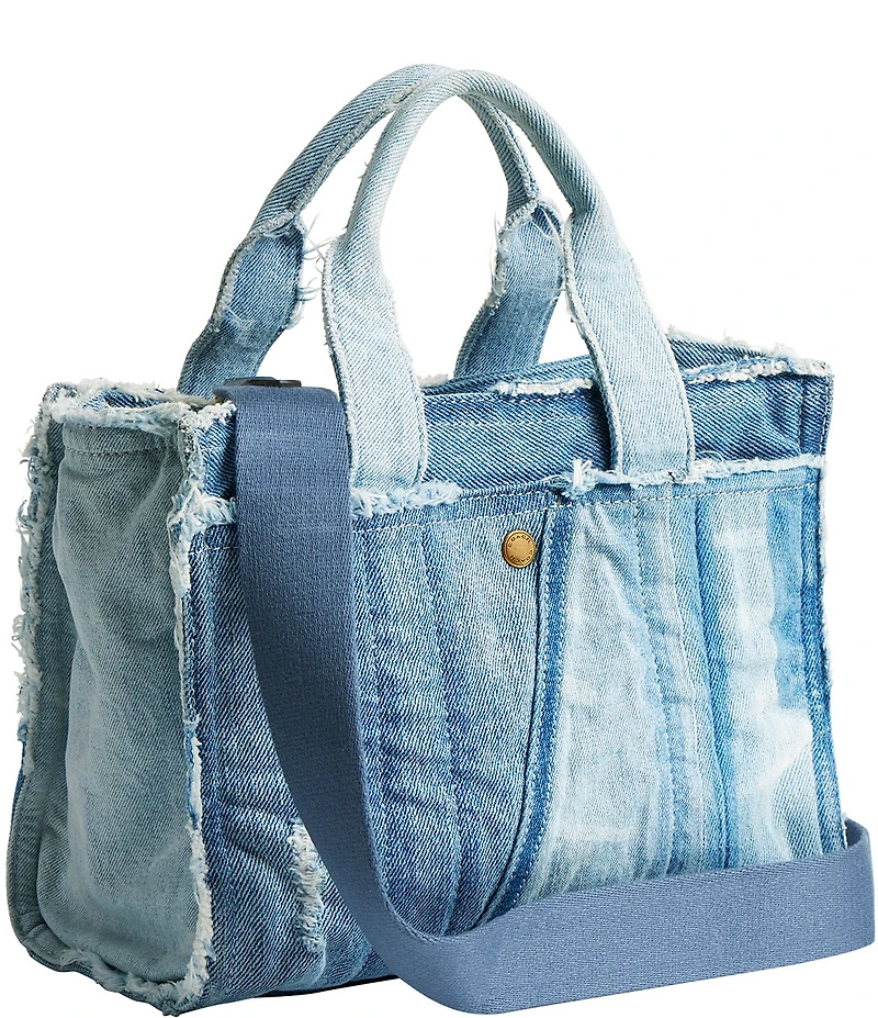 COACH Patchwork Loved Denim Cargo Tote Handle Bag 26