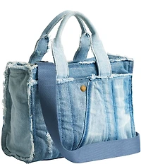 COACH Patchwork Loved Denim Cargo Tote Handle Bag 26