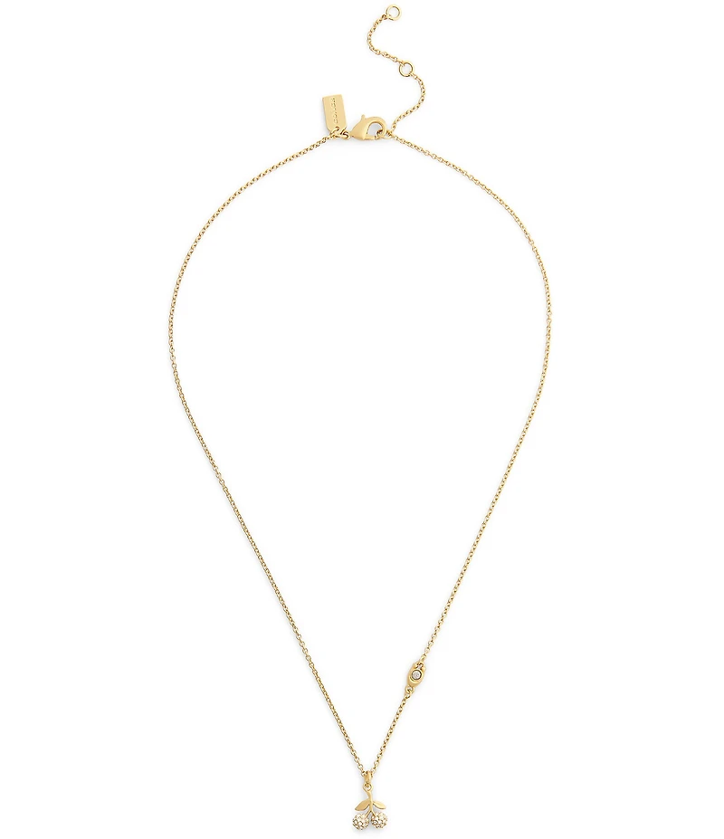 COACH Pav Icons Cherry Short Pendant Necklace