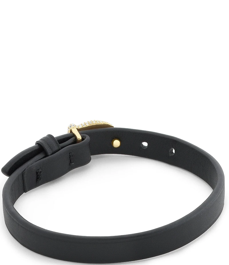 COACH Pav Signature C Buckle Leather Line Bracelet