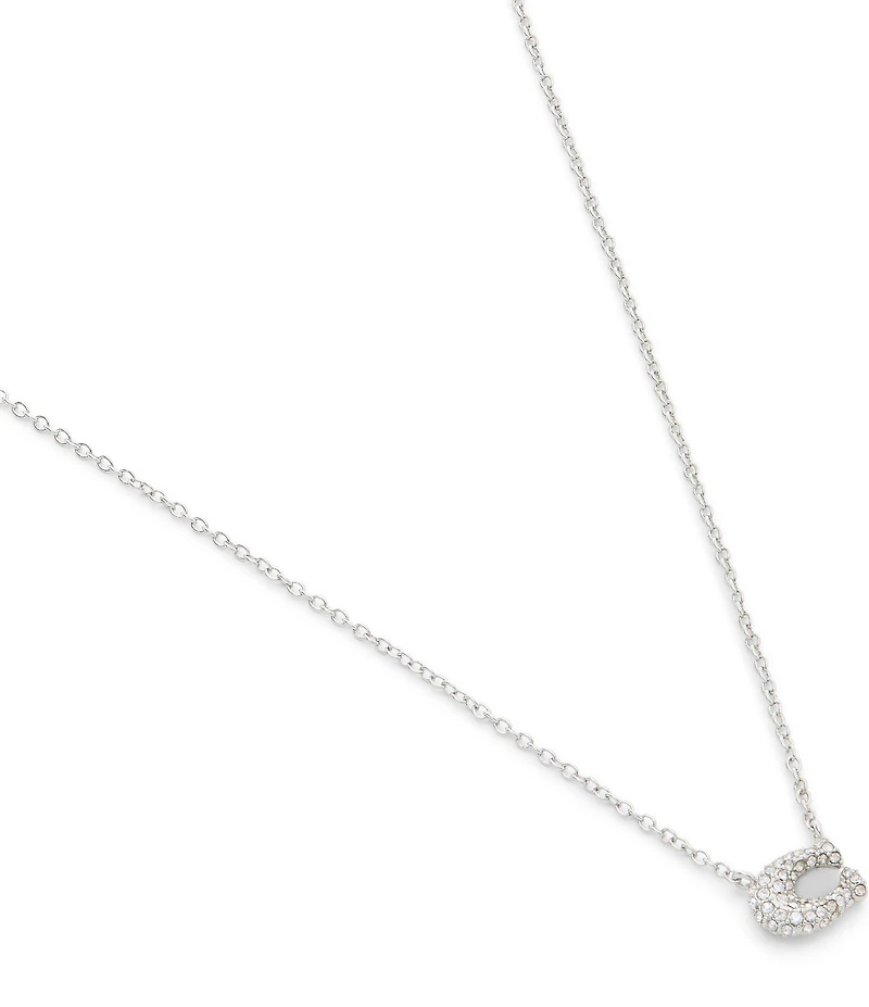 COACH Pav Signature C Short Pendant Necklace