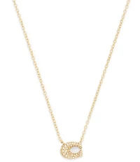 COACH Pave Signature C Pendant Necklace