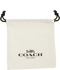 COACH Pave Tubular Triple Huggies Two Tone Hoop Earrings
