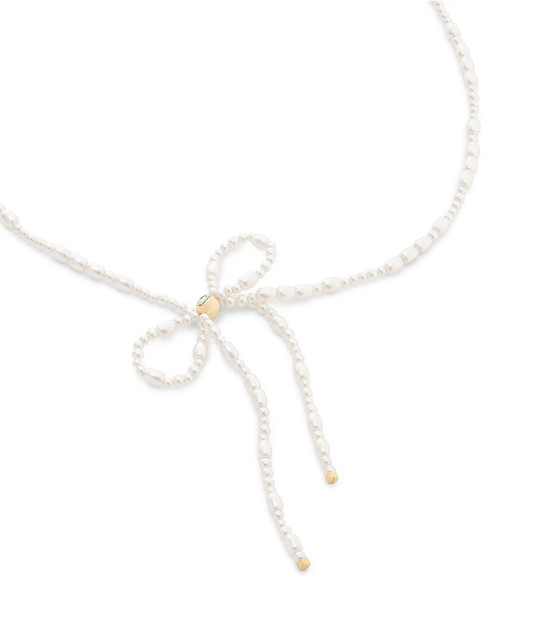 COACH Pearl Bow Choker Necklace