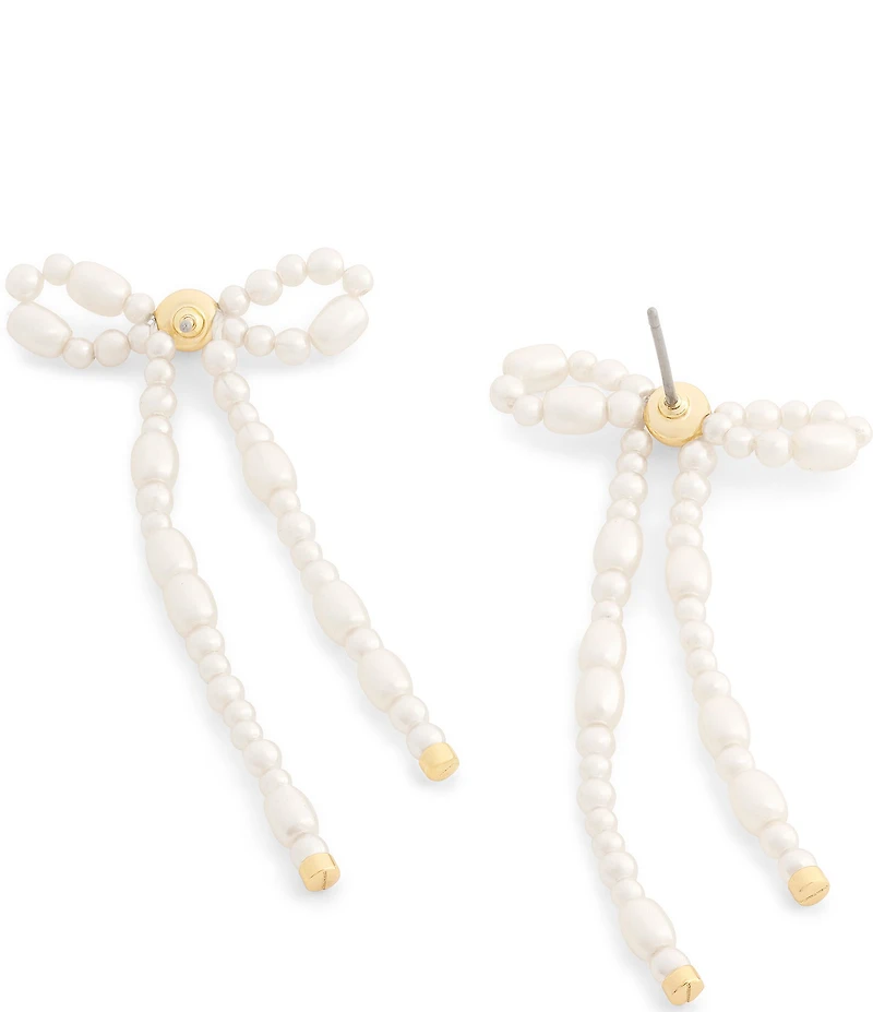 COACH Pearl Bow Drop Earrings