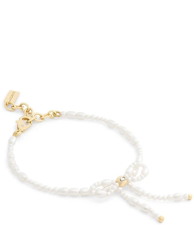 COACH Pearl Bow Strand Line Bracelet