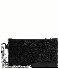 COACH Pebble Leather Zippered Card Case