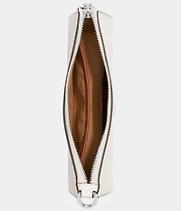 COACH Pebbled Leather Pouch Silver Tone Shoulder Bag