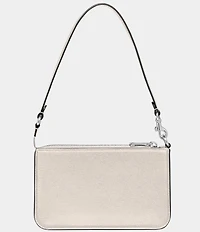COACH Pebbled Leather Pouch Silver Tone Shoulder Bag