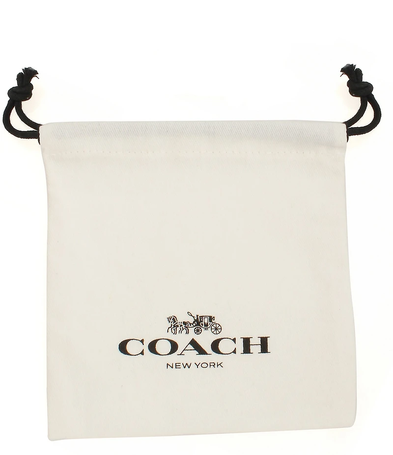 COACH Pegasus Charm Drop Huggie Hoop Drop Earrings