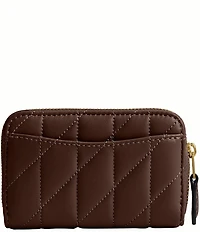 COACH Pillow Quilted Small Zip Around Gold Hardware Card Case
