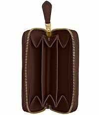 COACH Pillow Quilted Small Zip Around Gold Hardware Card Case