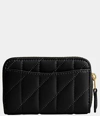 COACH Pillow Quilted Small Zip Around Gold Hardware Card Case