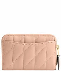 COACH Pillow Quilted Small Zip Around Gold Hardware Card Case
