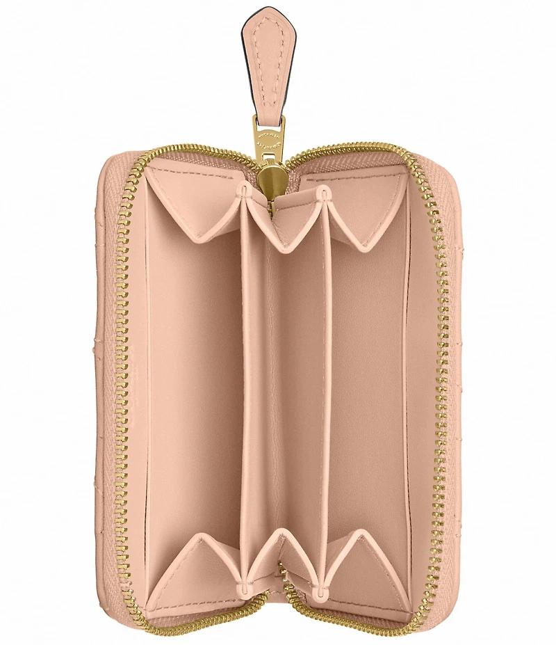 COACH Pillow Quilted Small Zip Around Gold Hardware Card Case
