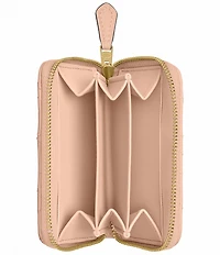 COACH Pillow Quilted Small Zip Around Gold Hardware Card Case