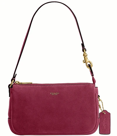 COACH Plaza Bag 18 Suede Shoulder Bag