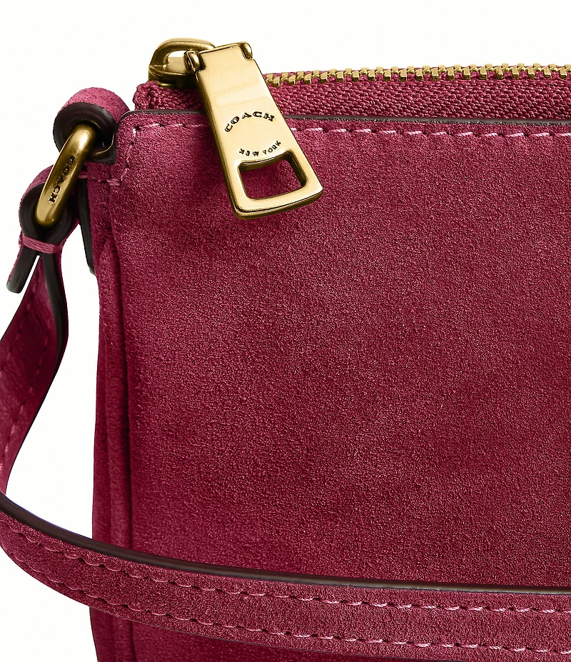 COACH Plaza Bag 18 Suede Shoulder Bag