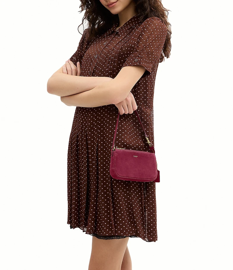 COACH Plaza Bag 18 Suede Shoulder Bag