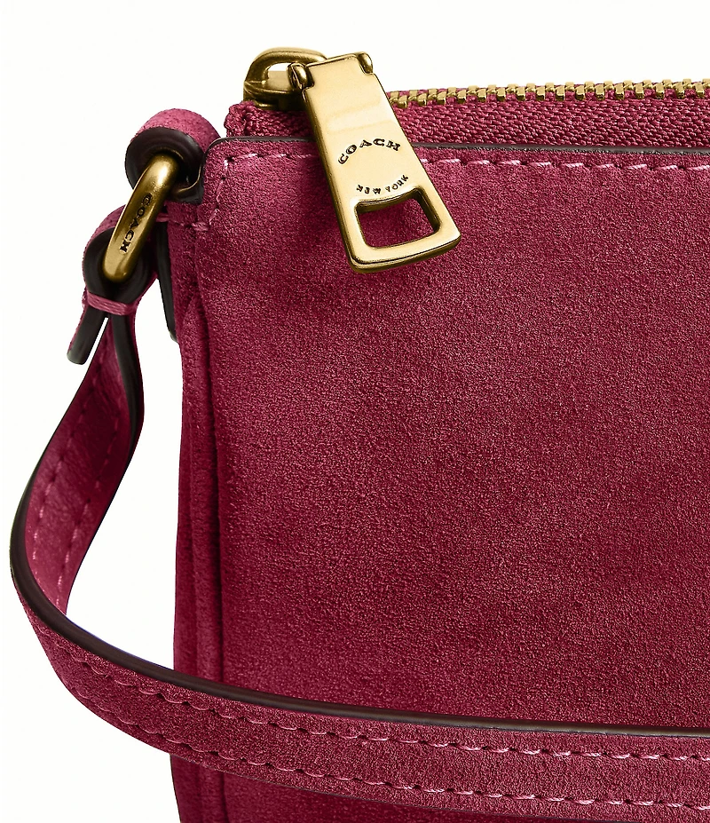 COACH Plaza Bag 18 Suede Shoulder Bag