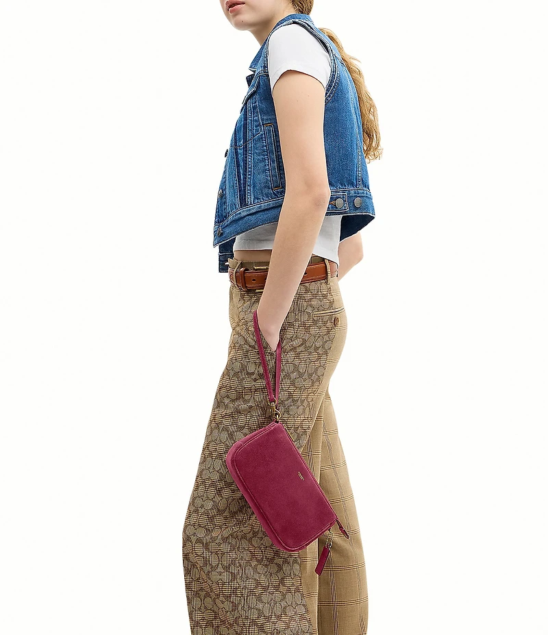 COACH Plaza Suede Shoulder Bag