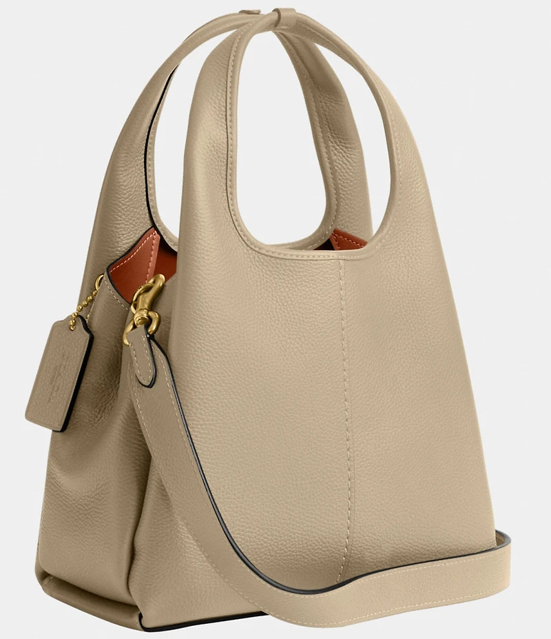 COACH Polished Pebble Leather Lana Gold Tone Shoulder Bag 23