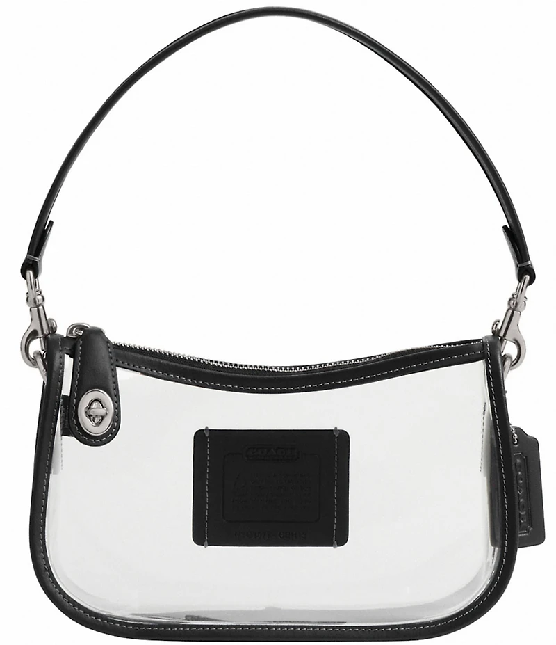 COACH PVC Stadium Swinger Clear Contrast Trim Convertible Shoulder Bag