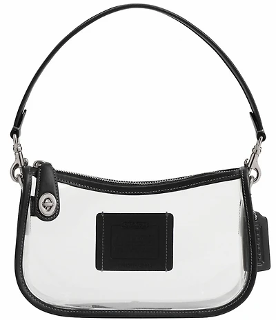 COACH PVC Stadium Swinger Clear Contrast Trim Convertible Shoulder Bag