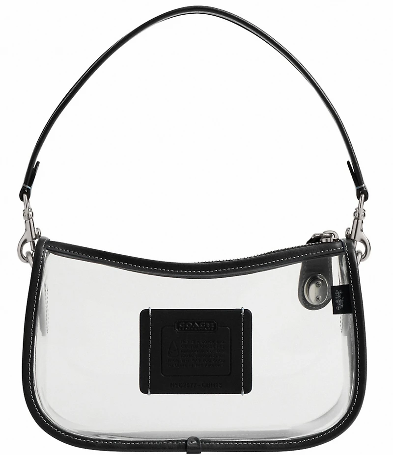 COACH PVC Stadium Swinger Clear Contrast Trim Convertible Shoulder Bag