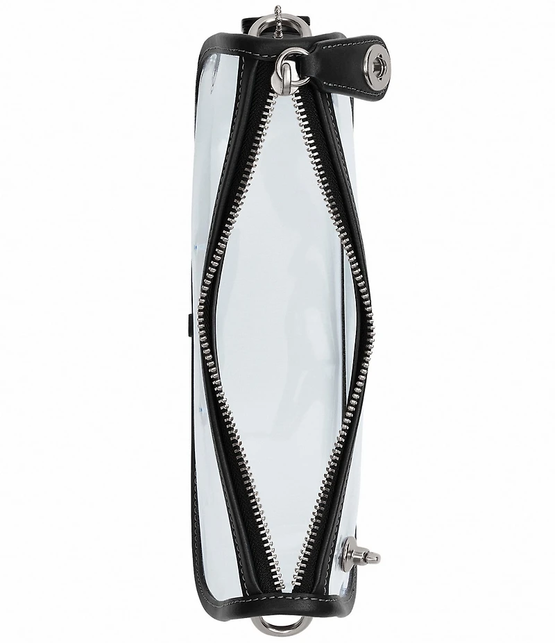 COACH PVC Stadium Swinger Clear Contrast Trim Convertible Shoulder Bag