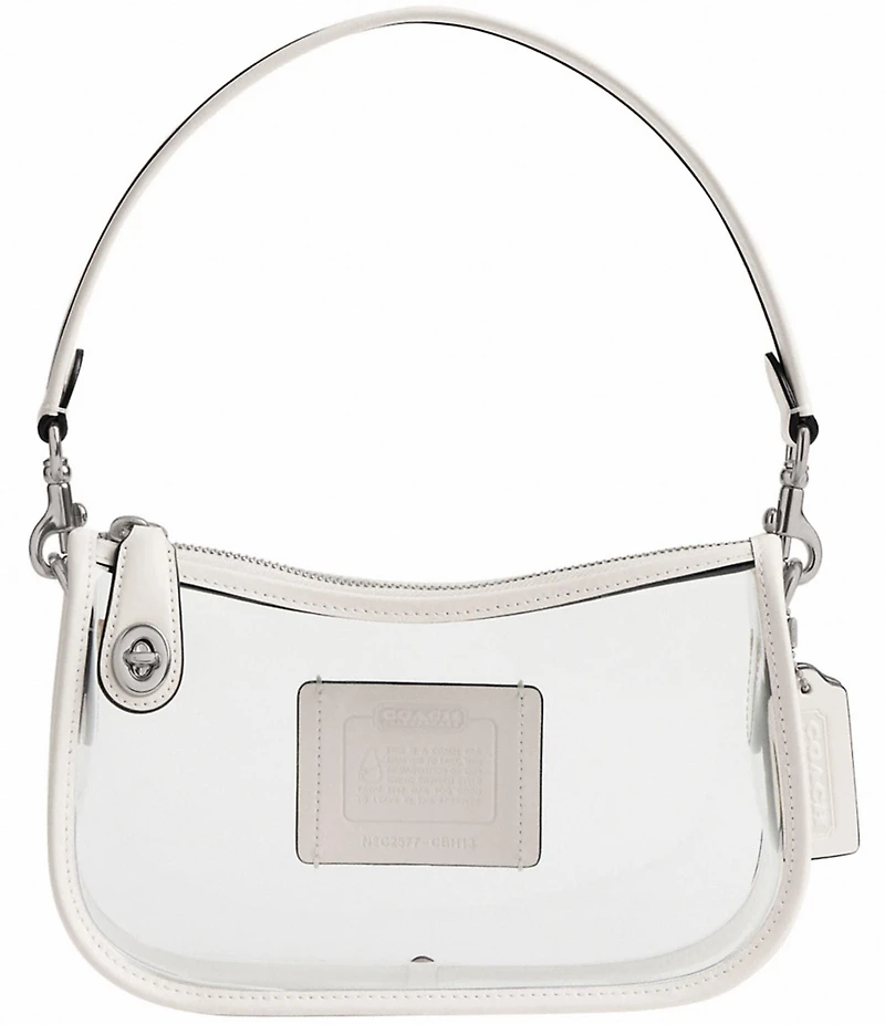 COACH PVC Stadium Swinger Clear Contrast Trim Convertible Shoulder Bag
