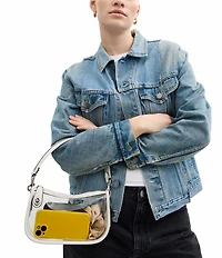 COACH PVC Stadium Swinger Clear Contrast Trim Convertible Shoulder Bag
