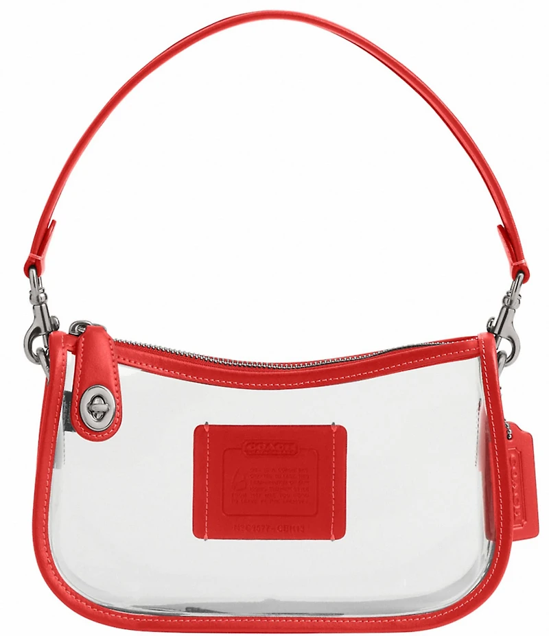 COACH PVC Stadium Swinger Clear Contrast Trim Convertible Shoulder Bag