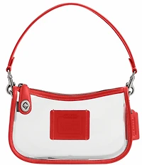 COACH PVC Stadium Swinger Clear Contrast Trim Convertible Shoulder Bag
