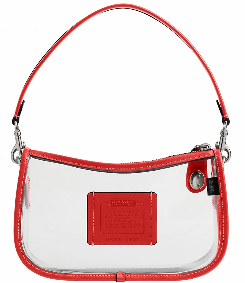 COACH PVC Stadium Swinger Clear Contrast Trim Convertible Shoulder Bag