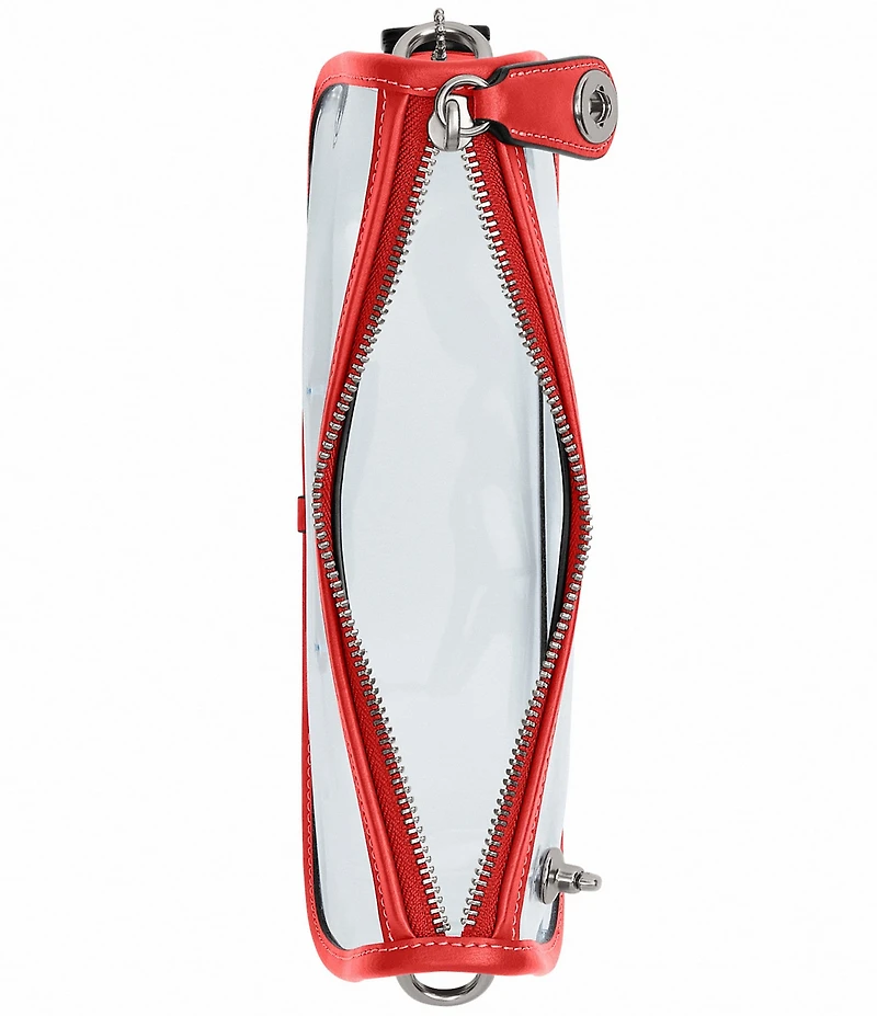 COACH PVC Stadium Swinger Clear Contrast Trim Convertible Shoulder Bag