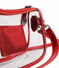 COACH PVC Stadium Swinger Clear Contrast Trim Convertible Shoulder Bag