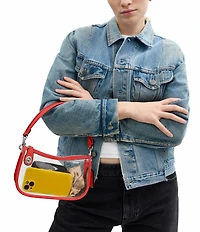COACH PVC Stadium Swinger Clear Contrast Trim Convertible Shoulder Bag