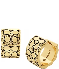 COACH Quilted C Huggie Earrings