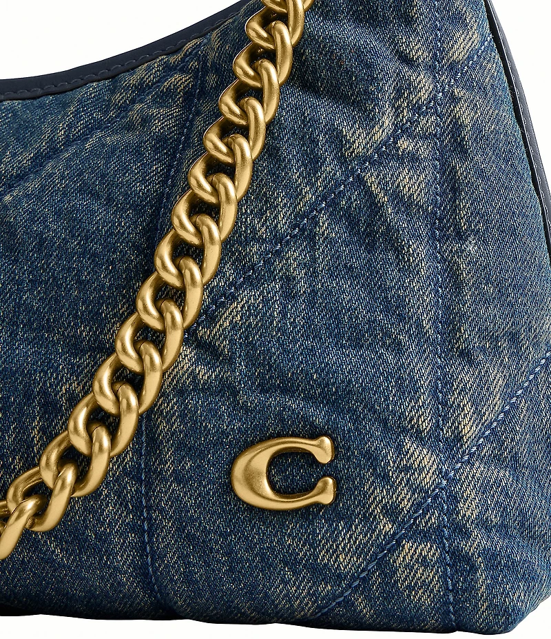 COACH Quilted Denim Juliet Shoulder Bag 25