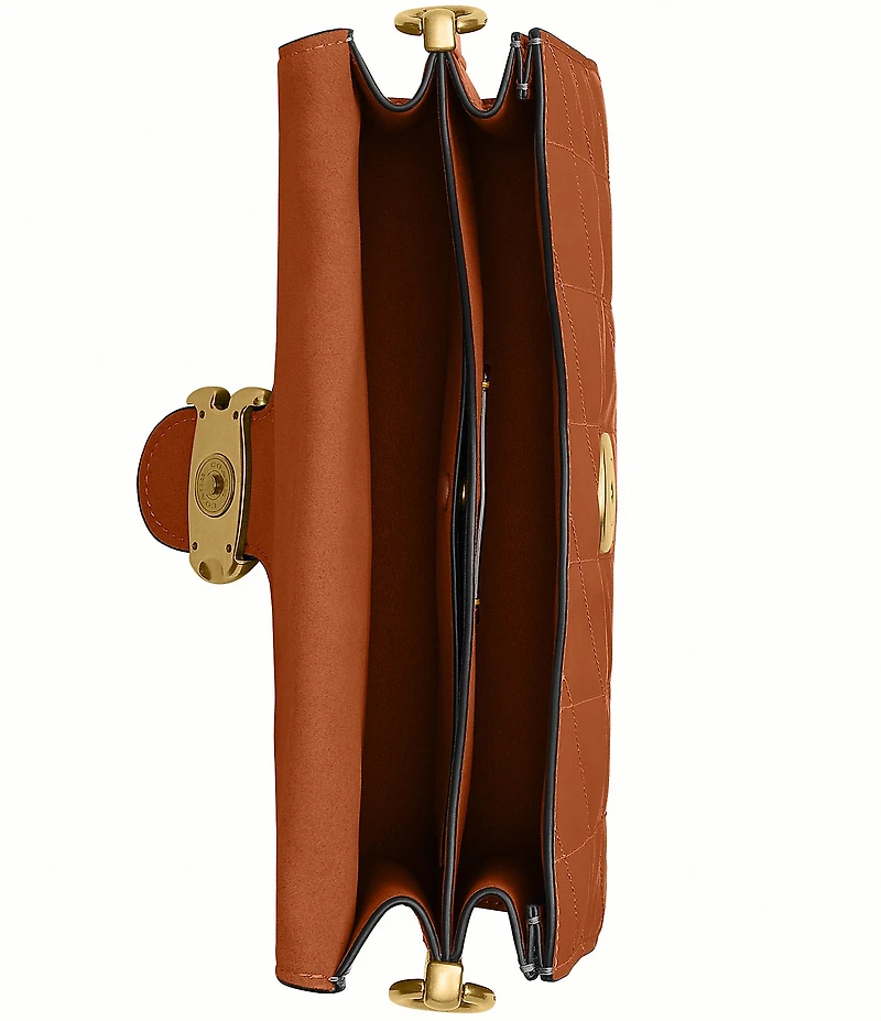 COACH Quilted Glazed Leather Chain Tabby Shoulder Bag