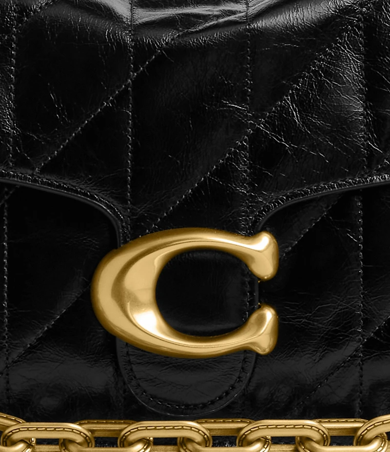 COACH Quilted Glazed Leather Chain Tabby Shoulder Bag
